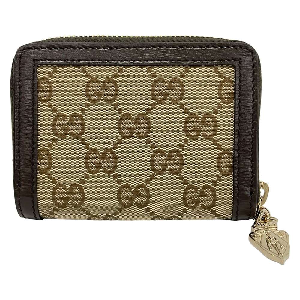 Gucci GG Coin Case 790037 Beige Dark Brown Jacquard Leather - Picture 2 of 5